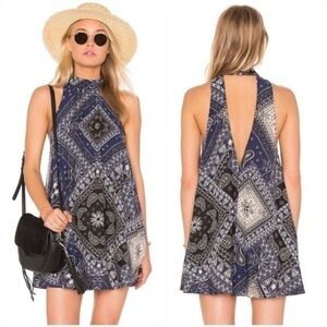 Free People Beaux Mock Neck Slip Dress Paisley M